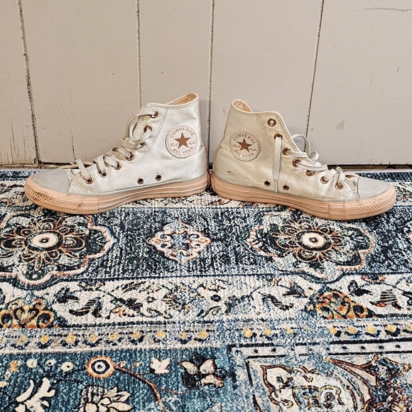 Converse High Top Chucks Silver Pink, Size 7 - Picture 3 of 8